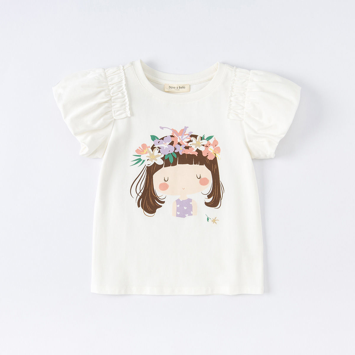 女童T恤纯棉2022夏季新款童装中小童夏装女宝宝洋气卡通印花短袖