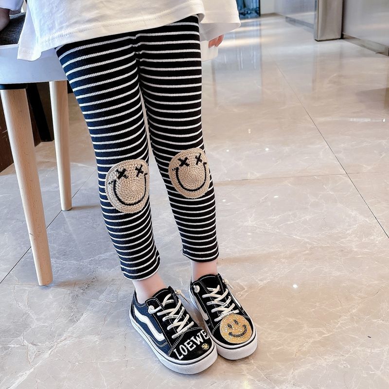 Girls foreign style leggings spring and autumn style  new children's outerwear trousers elastic slim baby net red autumn clothes