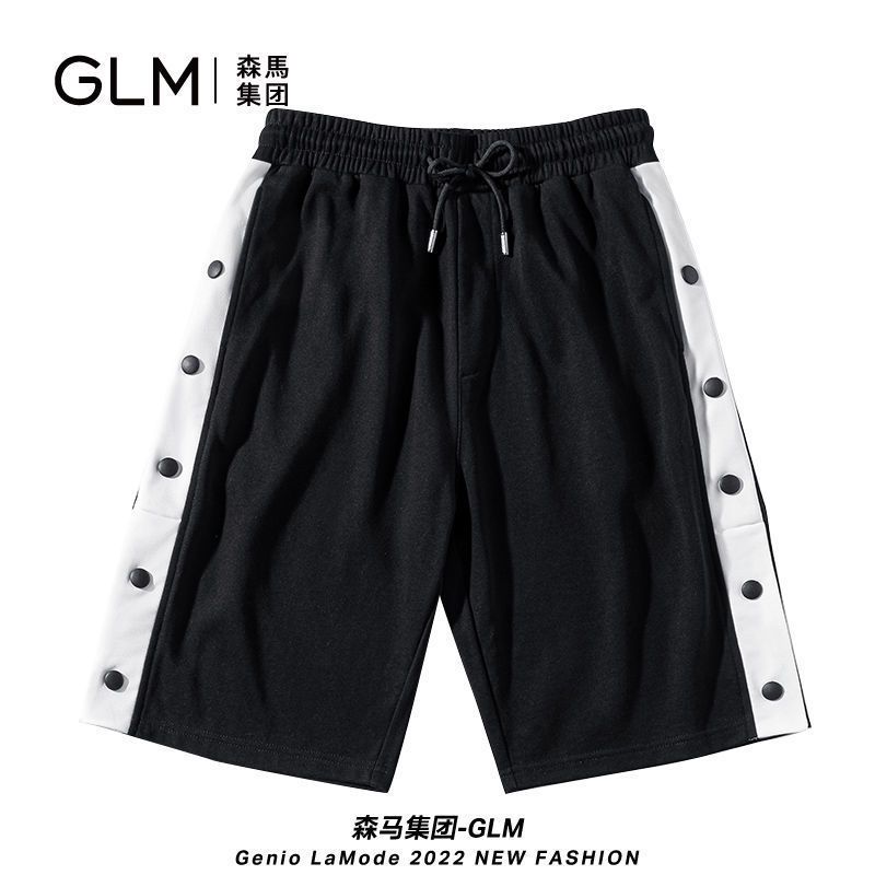 森马集团品牌GLM棉麻短裤男2022夏季新款透气散热五分直筒休闲裤