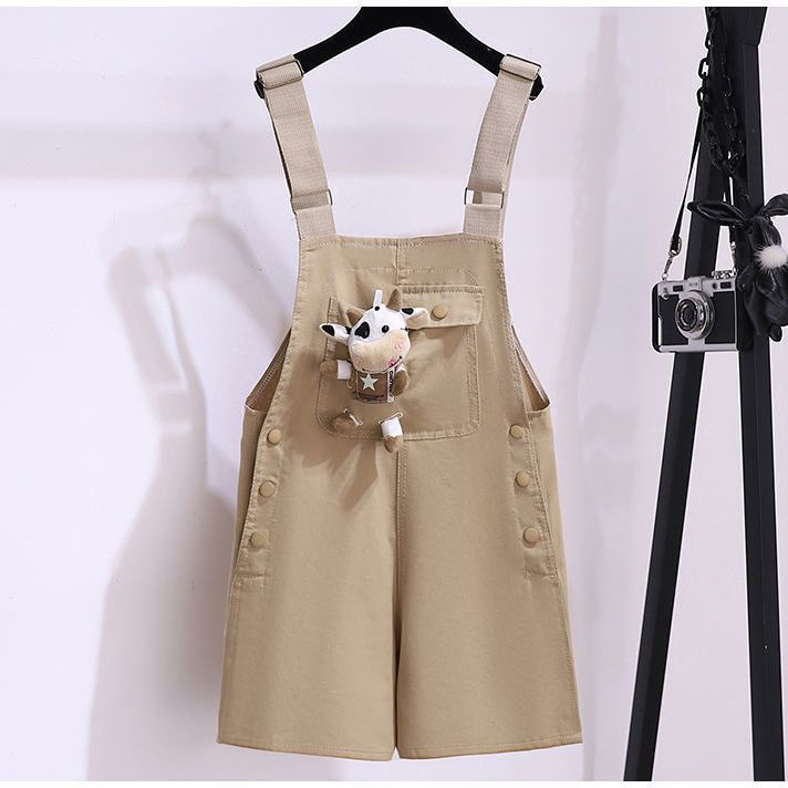Girls' summer overalls suit new children's foreign style casual summer big children's fashion net red shorts two-piece set