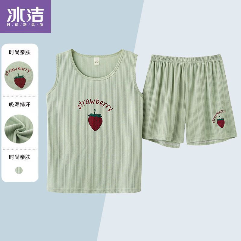 睡衣女士夏季純棉背心2022年新款無袖兩件套裝學生可愛家居服