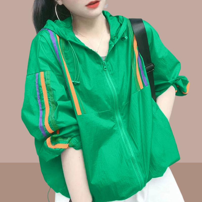 Hooded sun protection clothing women's thin section 2023 new breathable large size Korean version loose sun protection clothing fashion jacket tide