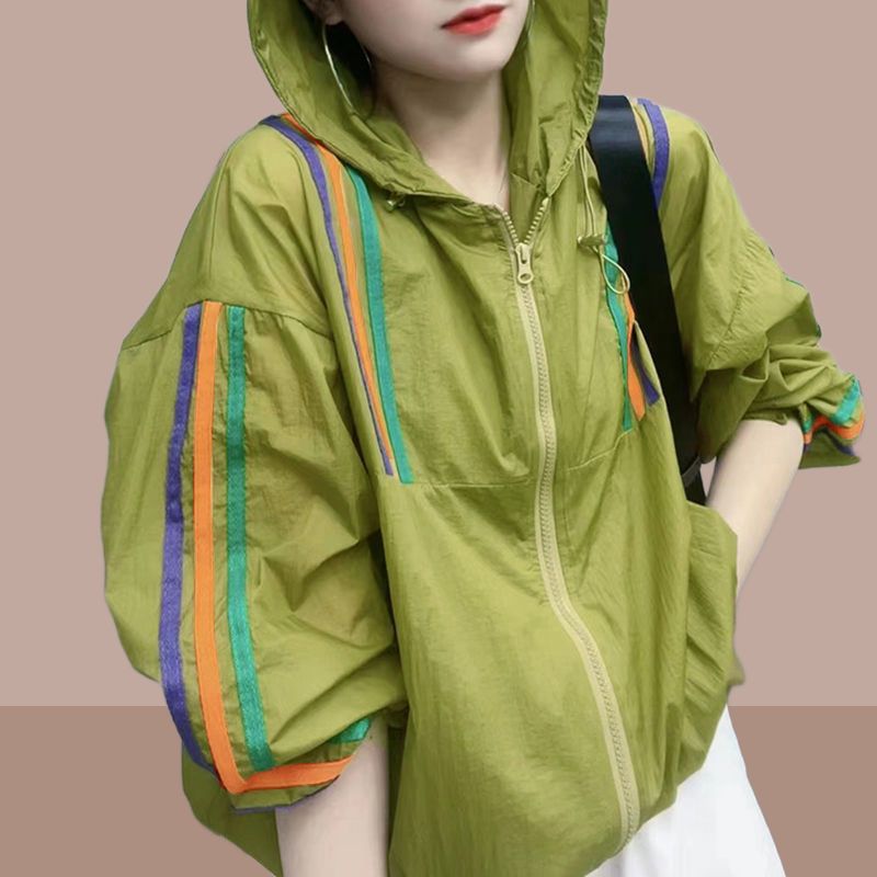 Sunscreen clothing women's outdoor leisure 2023 Korean version of long-sleeved sunscreen clothing loose jacket breathable sunscreen clothing hooded summer dress