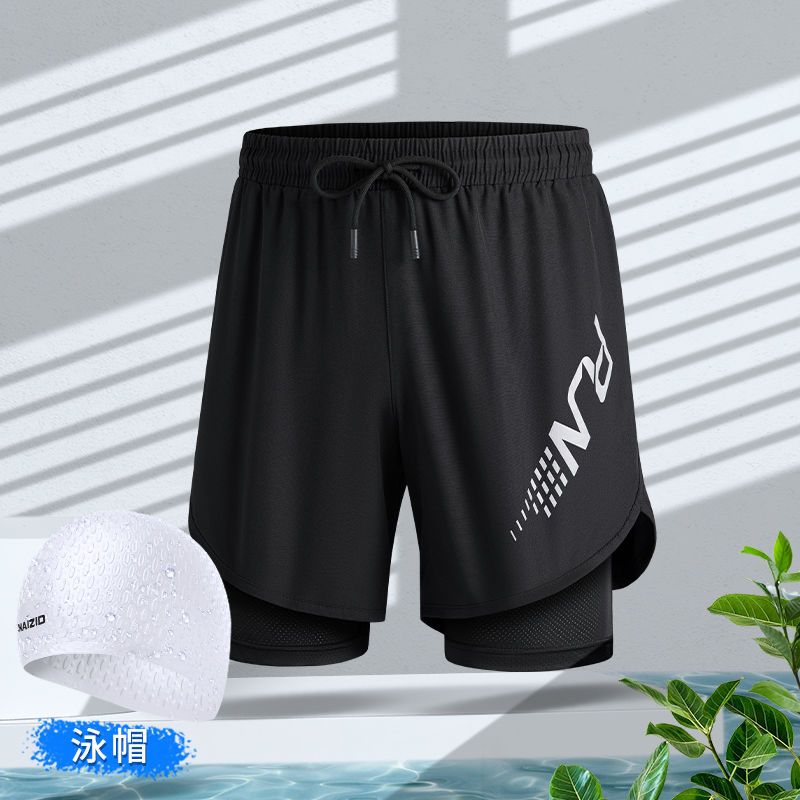 游泳衣男士泡溫泉套裝速乾衣防尷尬泳褲短褲大碼沙灘褲泳裝泳帽