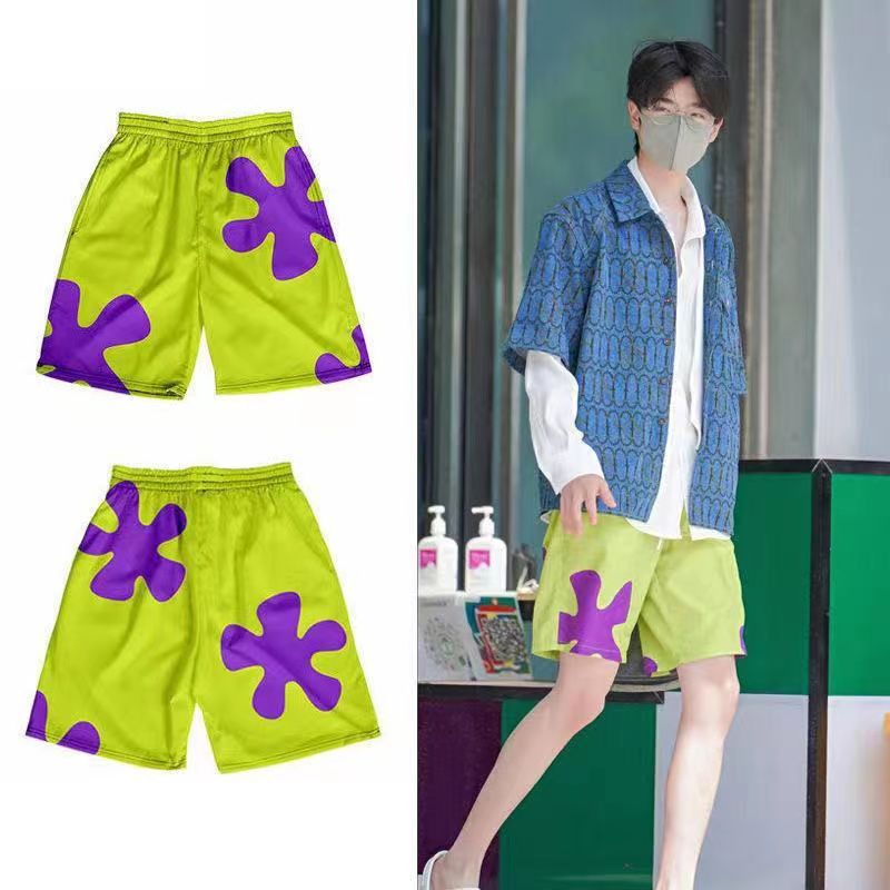 Pai Daxing same shorts Zhang Jiayuan summer printed casual pants men's pajama pants couple seaside vacation beach pants