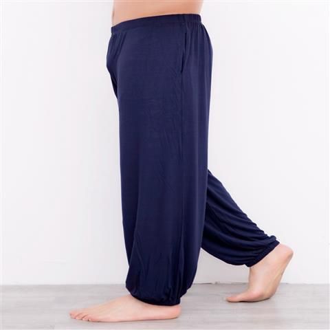 300 catties fat men's trousers summer thin section modal plus fat plus thin section bloomer pants yoga Tai Chi casual pants