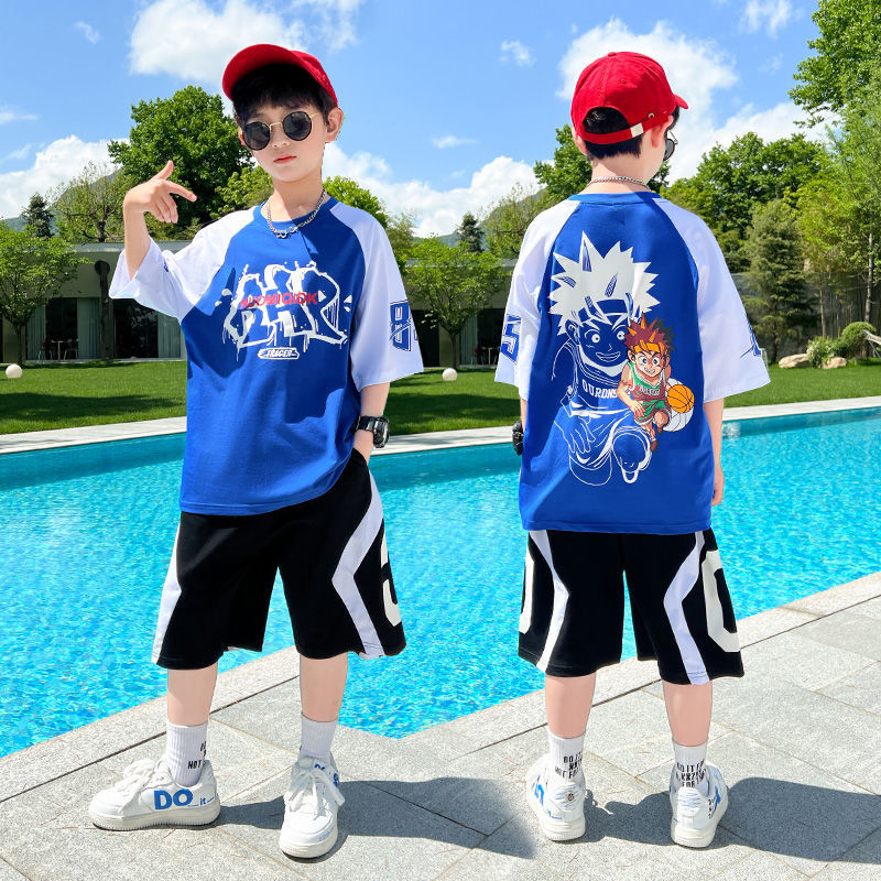 男童夏装套装2022新款中大童帅气夏季网红炸街潮童装儿童短袖衣服