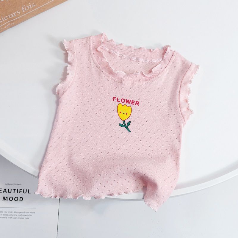 女童短袖T恤纯棉夏季儿童夏装背心韩版中小儿童背心宝宝上衣
