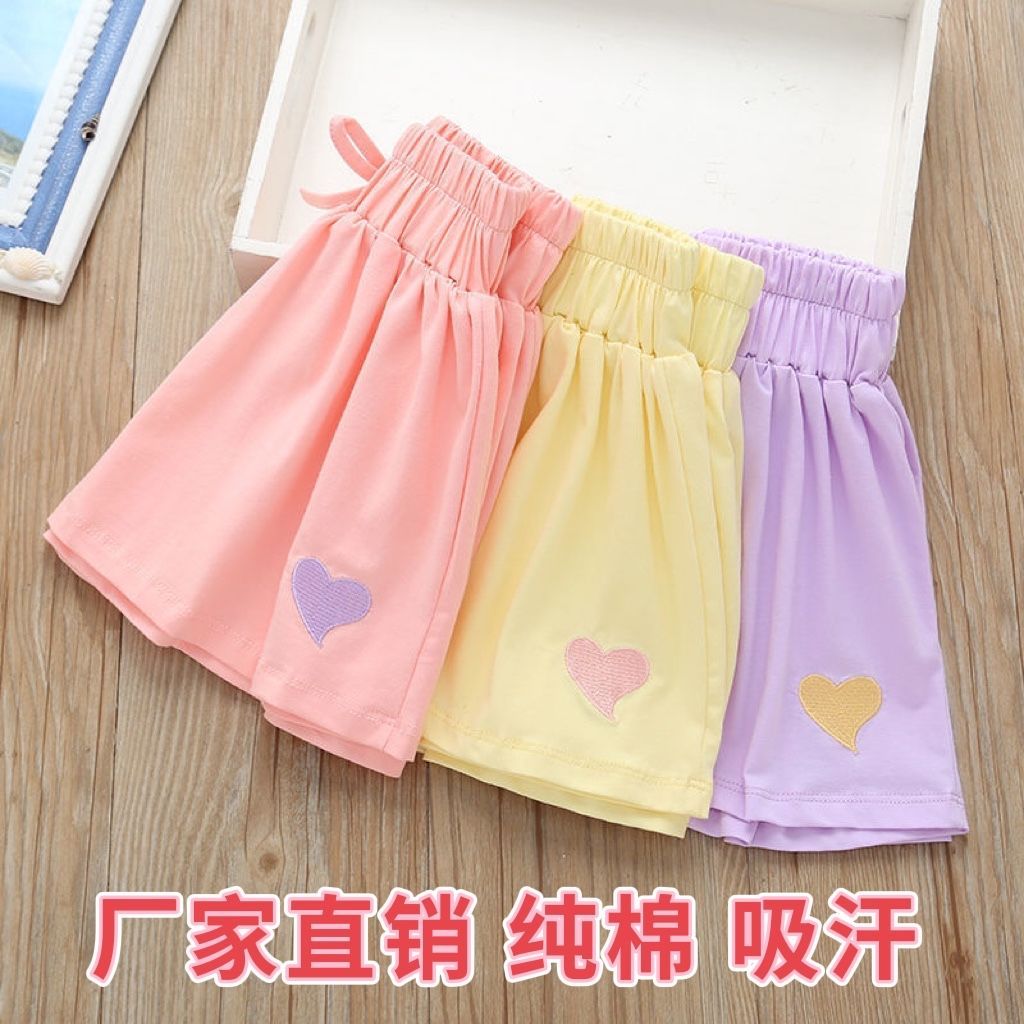 Children's shorts wear summer thin loose all-match  new net red children's clothing girl baby shorts foreign style