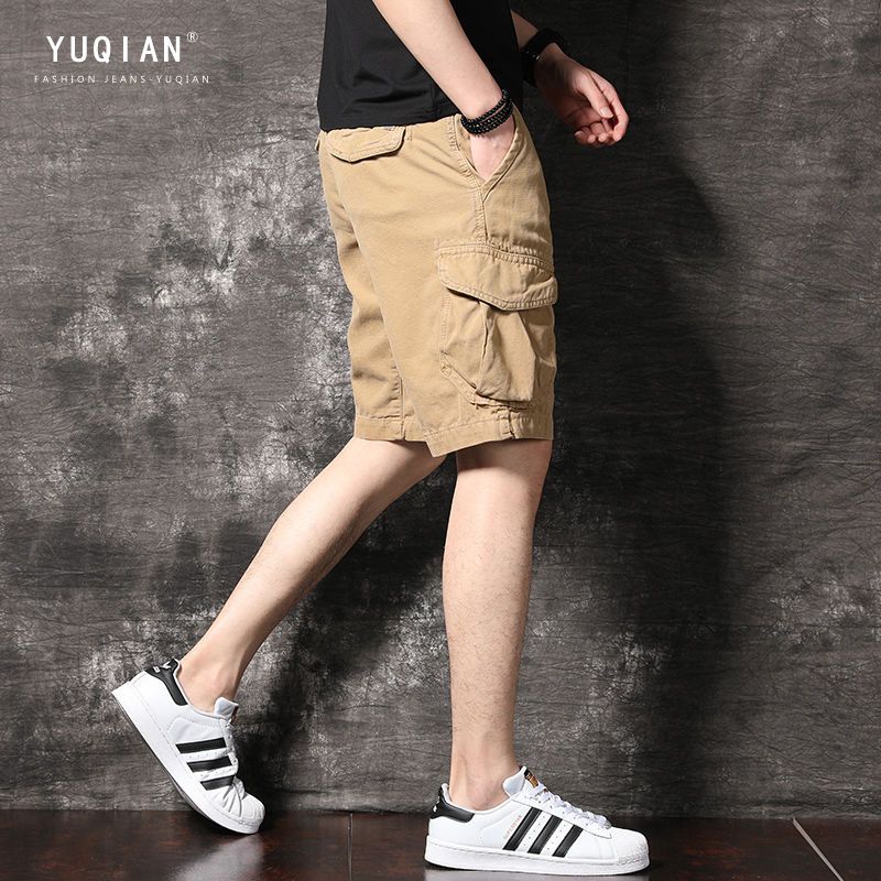 Multi-pocket Chen Guanxi tide brand casual tooling shorts men's summer five-point pants loose Shawn Yue pants men's trend