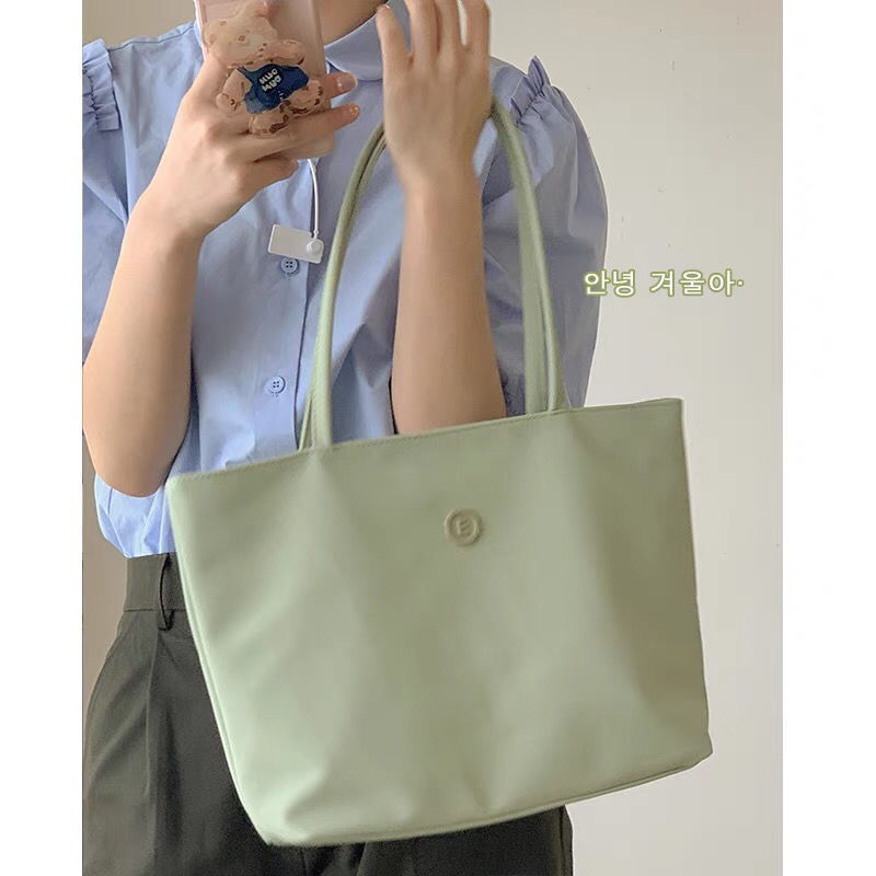 Nylon canvas bag women's summer new solid color fashion college style tote bag all-match ins large-capacity bag