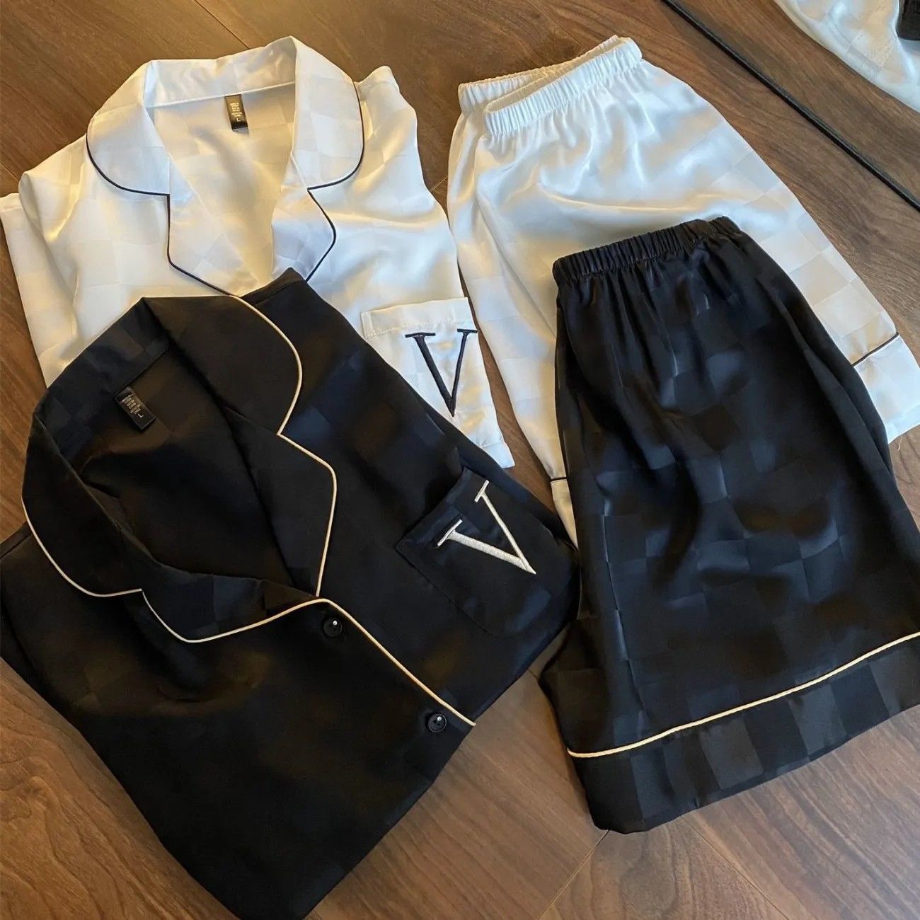 高級冰絲睡衣女夏季短袖短褲薄款仿真絲可外穿兩件套家居服ins風