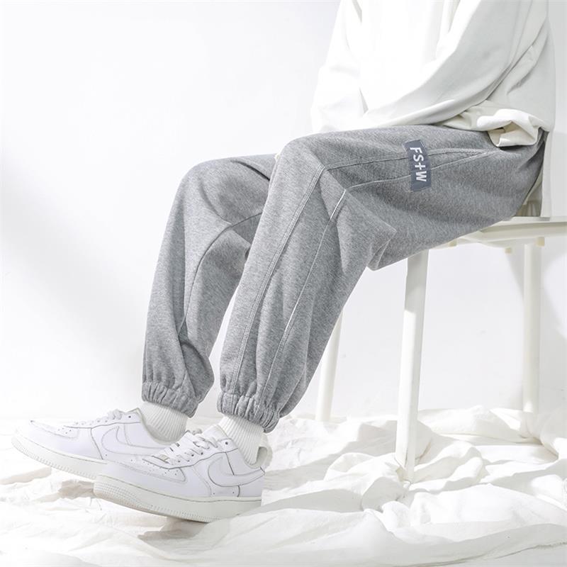 Beamed trousers men's spring trend trousers sports pants loose casual trousers trousers summer splicing cropped trousers