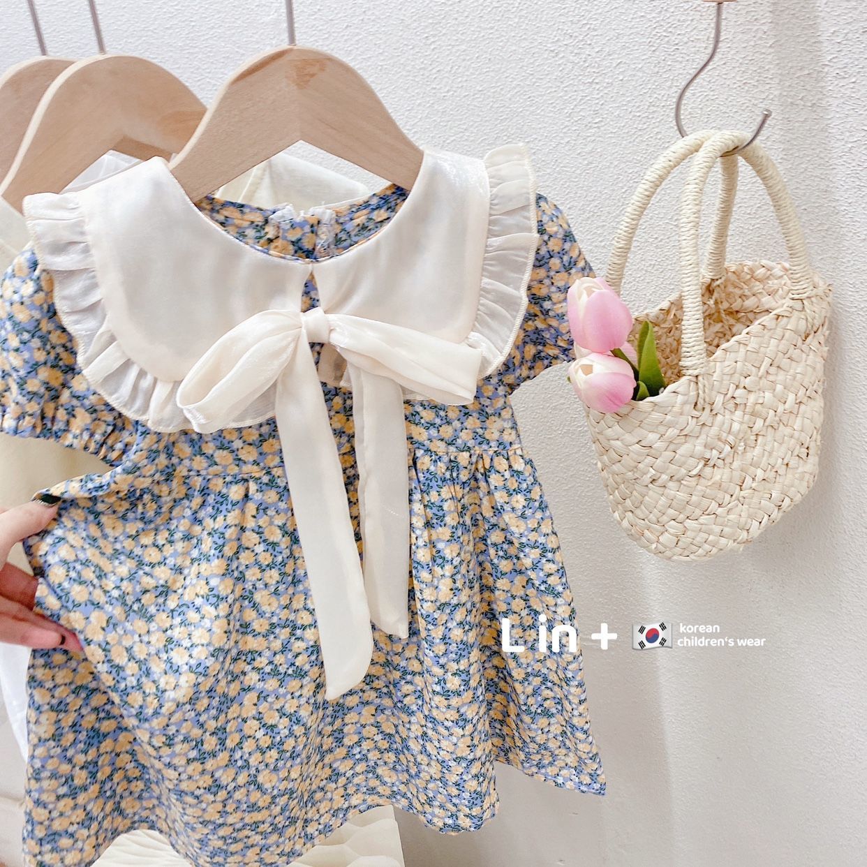夏季女童碎花連衣裙薄款寶寶裙子兒童2022新款童裝女孩洋氣公主裙