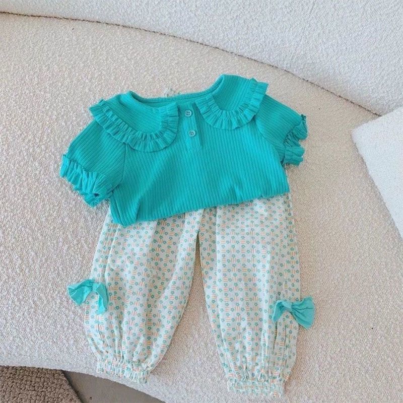 女童套裝夏季洋氣2023年新款時髦韓版女寶寶夏款兒童裝夏裝兩件套
