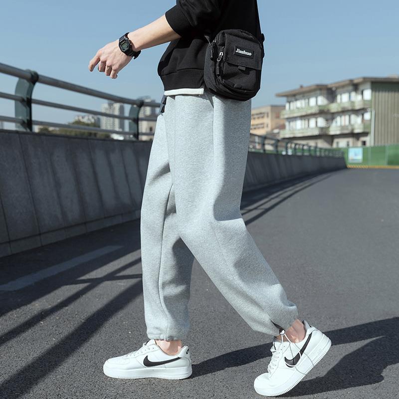Gray sweatpants boys spring and autumn 2022 new casual pants tide brand trend all-match leg pants loose sports pants