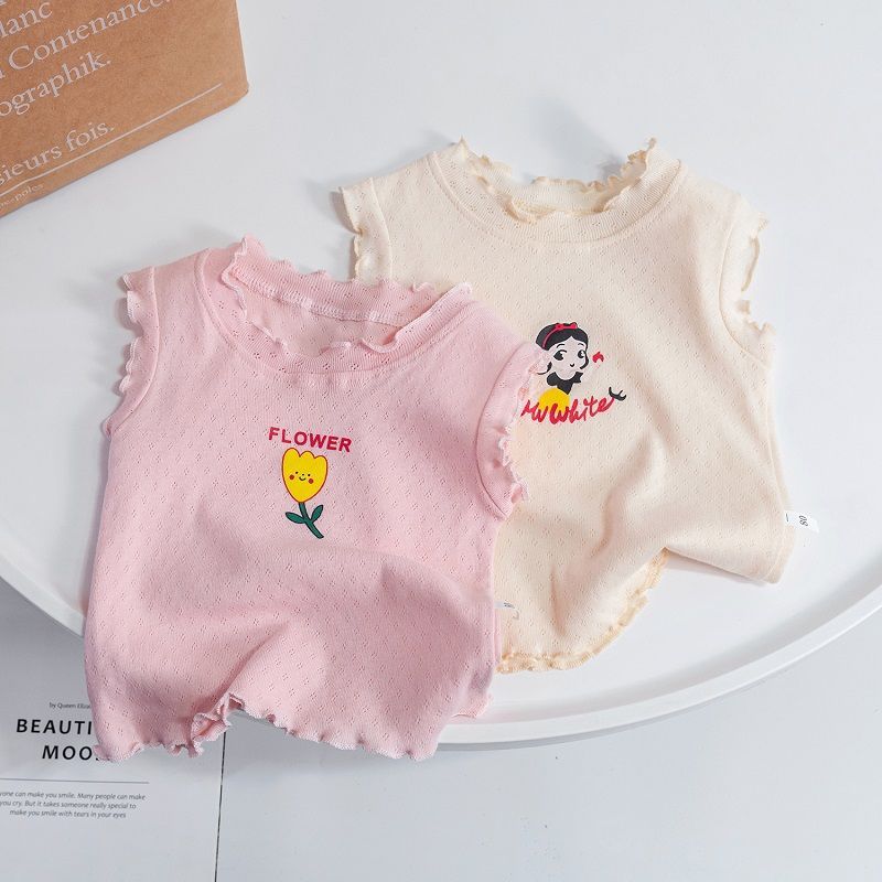 女童短袖T恤纯棉夏季儿童夏装背心韩版中小儿童背心宝宝上衣