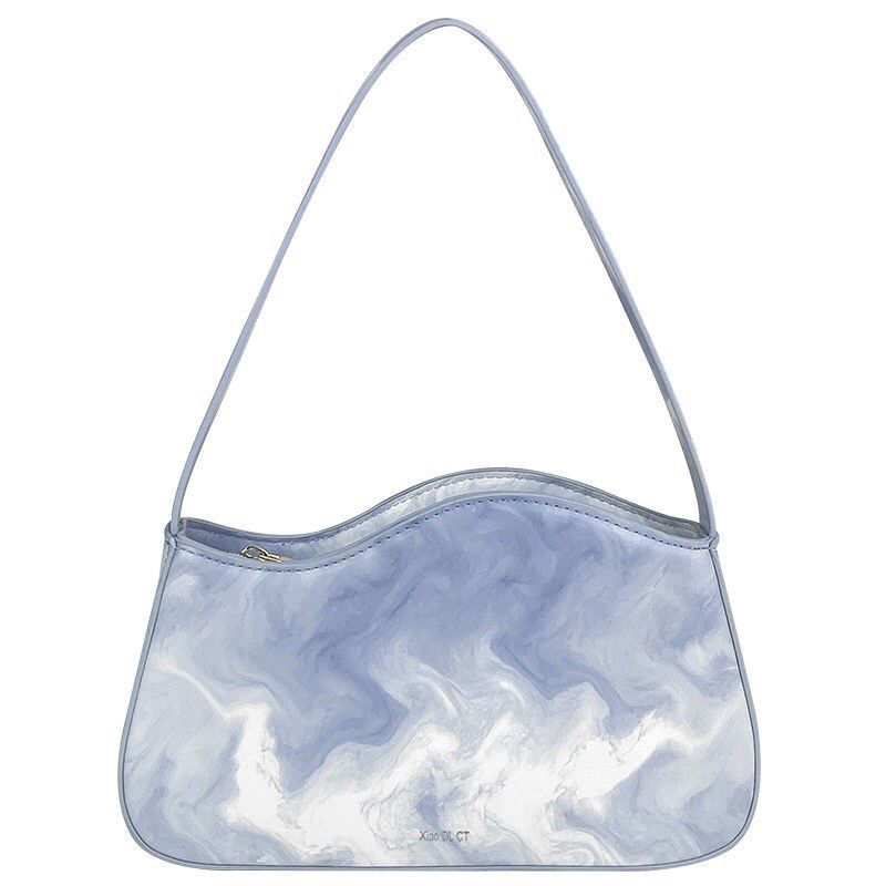 Original design women's bag 2022 summer new ink blue fashion casual one-shoulder diagonal armpit bag