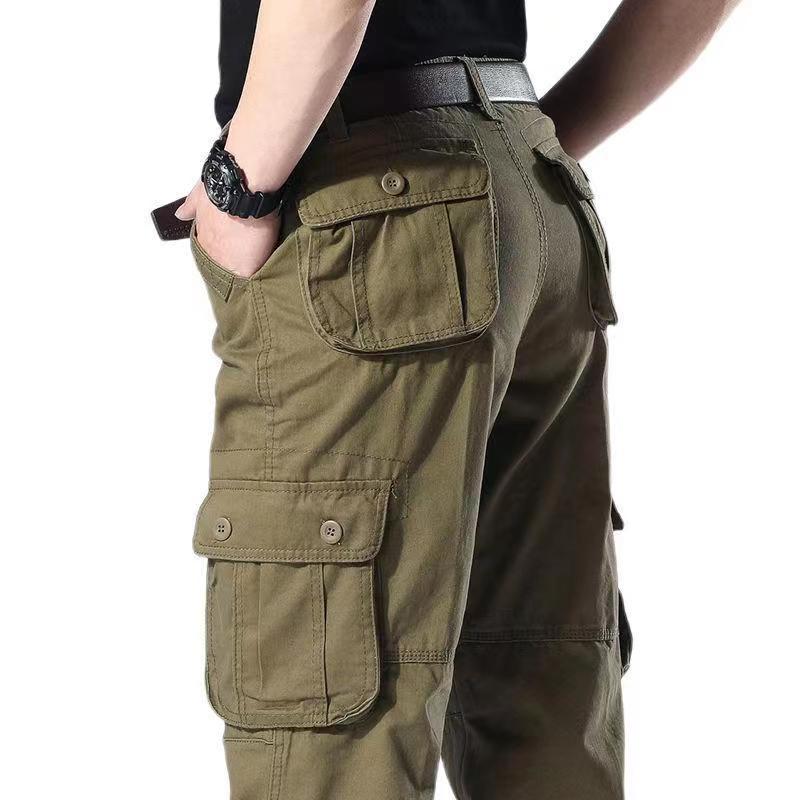  autumn and winter thick men's straight loose high waist wear-resistant multi-bag cotton anti-scald wear-resistant breathable men's tooling