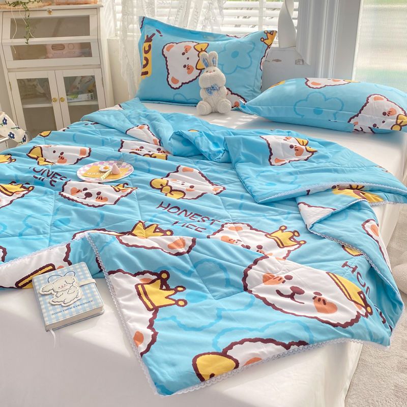 Summer cool quilt pure water washable cotton air-conditioning quilt summer machine washable quilt core dormitory single thin quilt summer children's summer quilt