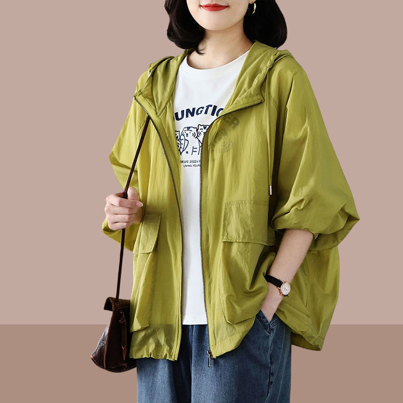 Hooded sun protection clothing women's thin section 2023 summer new loose breathable fashion outdoor sun protection clothing jacket tide
