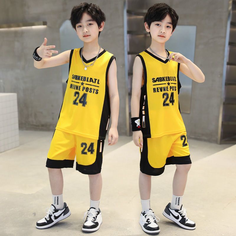 男童套装夏季新款儿童篮球服套装小男孩帅气爆款科比24号篮球服