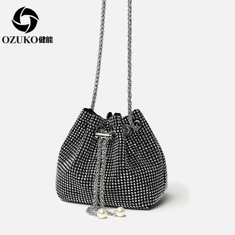 Western-style small bag women's spring  new trendy fashion chain rhinestone niche explosive bucket bag messenger bag