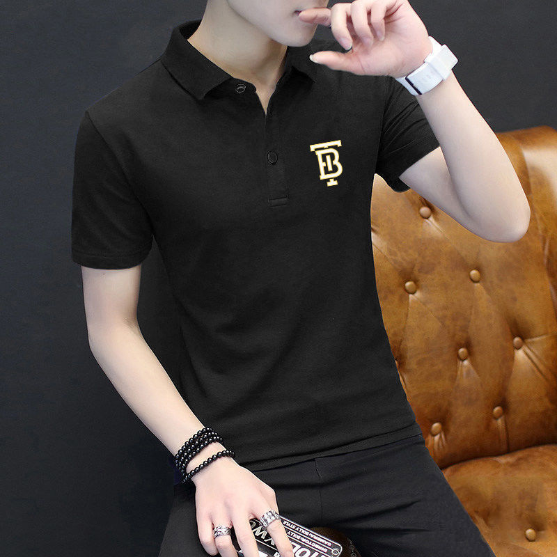 Summer men's short-sleeved t-shirt middle-aged and young Polo shirt loose men's casual lapel half-sleeve trend t-shirt 1/2 piece