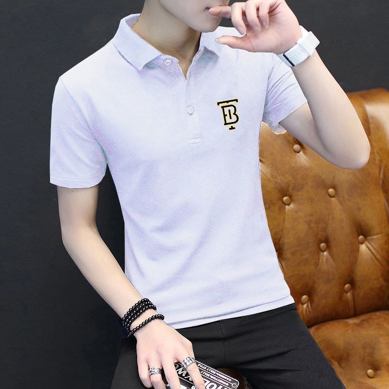 Summer men's short-sleeved t-shirt middle-aged and young Polo shirt loose men's casual lapel half-sleeve trend t-shirt 1/2 piece