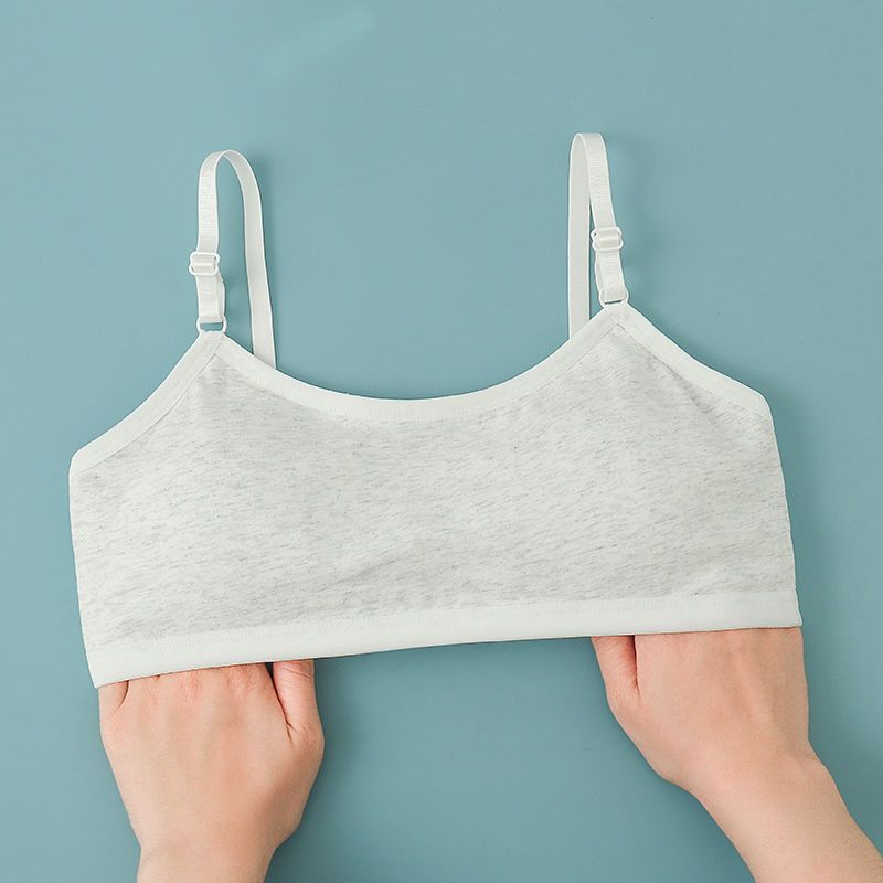 Pure cotton girl student development period fixed cotton pad sports camisole underwear bra wrapped chest without steel ring