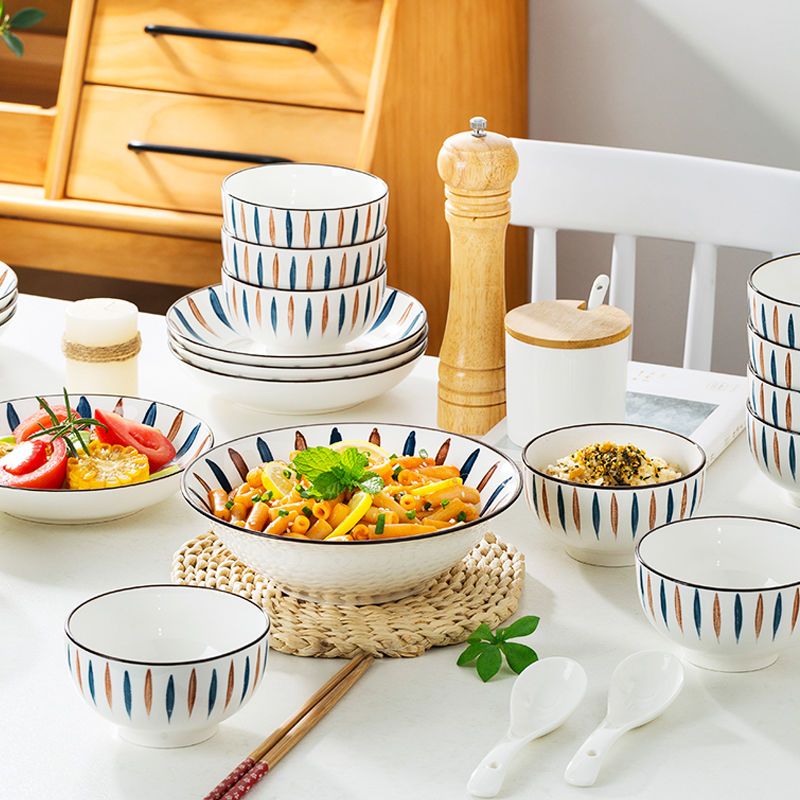 碗碟餐具套装家用陶瓷碗盘组合新款饭碗面汤碗高颜值全套装家庭装