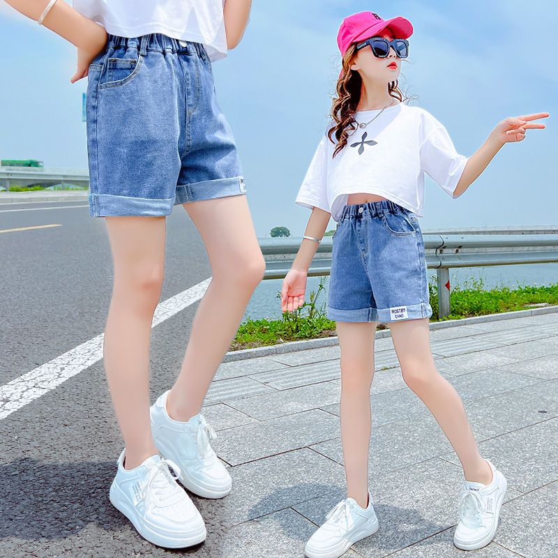 女童短裤夏装女孩夏季薄款牛仔裤外穿韩版休闲洋气中大童儿童裤子