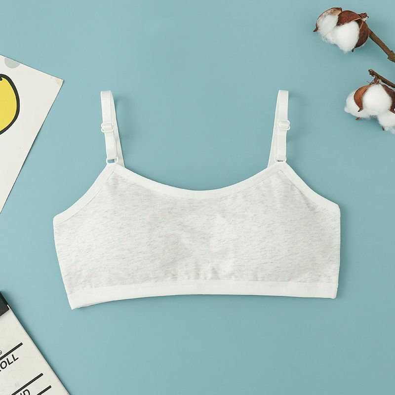 Pure cotton girl student development period fixed cotton pad sports camisole underwear bra wrapped chest without steel ring