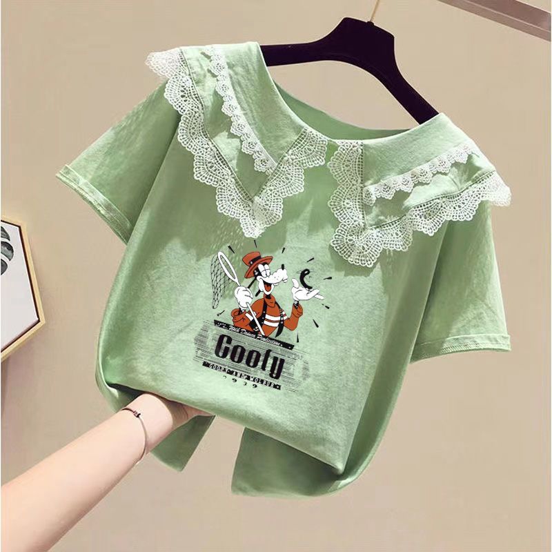 100% cotton girls' T-shirt short-sleeved  new summer style children's clothing trendy printed tops and bottoming shirts