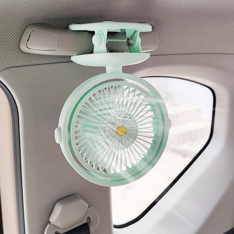 车载电风扇usb迷你便携式车用电扇后视镜夹扇车内静音降温制冷扇
