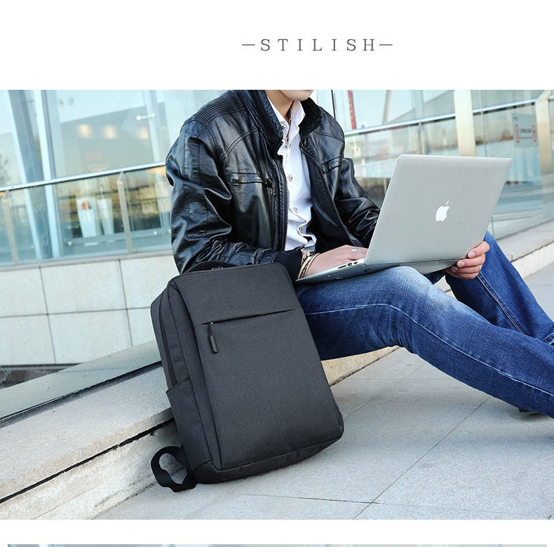 小米外贸男士商务功能电脑包usb简约双肩包定制背包旅行书包