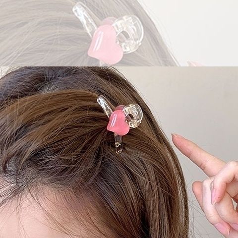 Korean sweet love hairpin small girl summer cute forehead bangs grab clip net red hair clip headdress