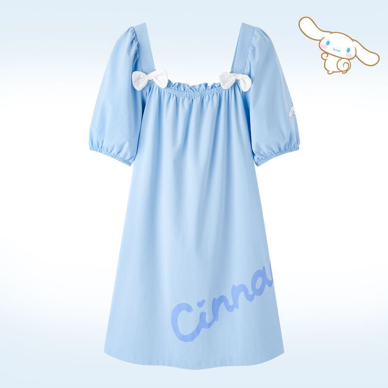 Sanrio joint Kulomi short-sleeved pajamas dress girls cute summer cartoon ins summer student home clothes