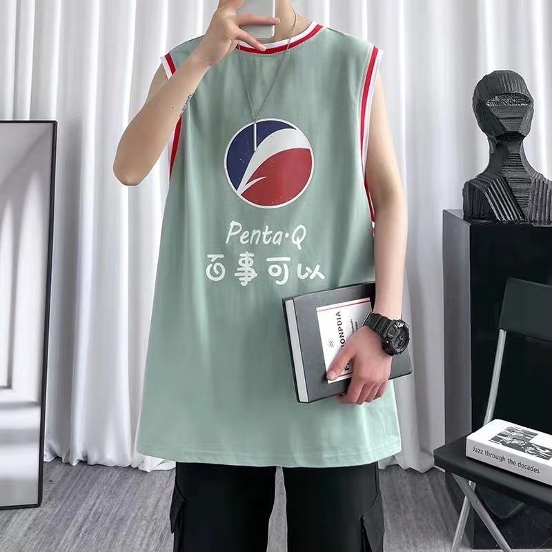 Vest high street male summer student tide brand ins vest sports net red fitness American basketball sleeveless t-shirt suit