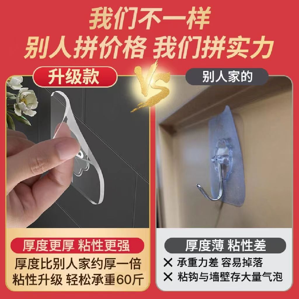 185385-厨房卫生间洗澡间强力挂钩墙上超强称重门后免打孔固定器宿舍粘钩-详情图