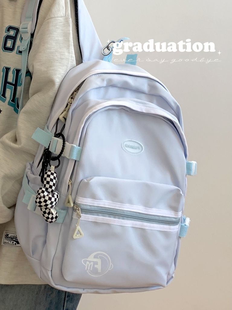 书包日系高中生纯色背包韩国小众设计感大容量百搭大学生双肩包女