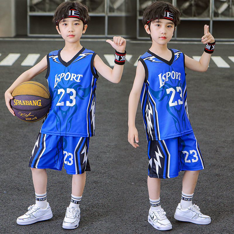 Boys' summer suit  new short-sleeved vest big boy's summer suit quick-drying handsome children's basketball uniform boy