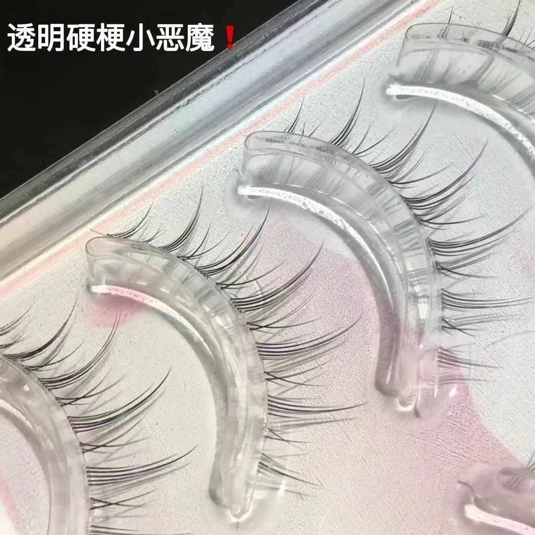 超細透明梗小惡魔漫畫假睫毛自然仙子毛cos仿真整條分段嫁接芭比