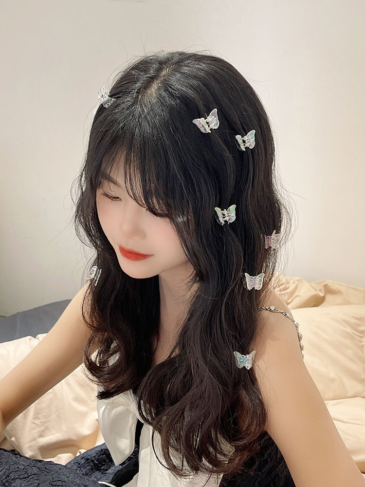 超甜~超仙蝴蝶迷你幻彩人魚姬小抓夾森系編發髮夾女側邊劉海夾