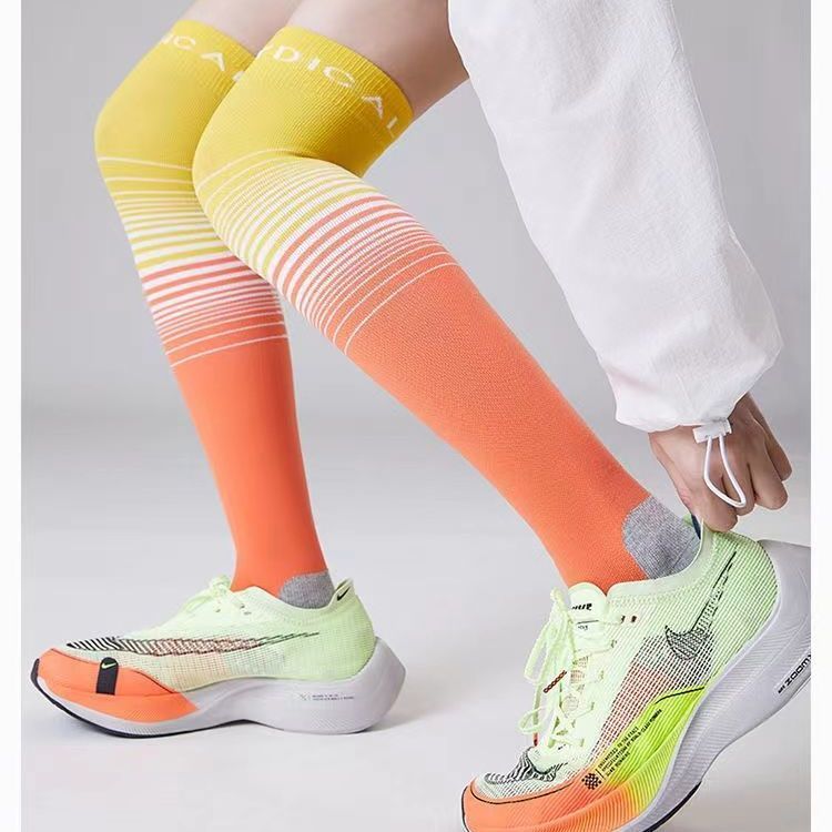 范斯蒂克运动袜子女过膝长袜透气弹力健身跑步袜训练马拉松网球袜