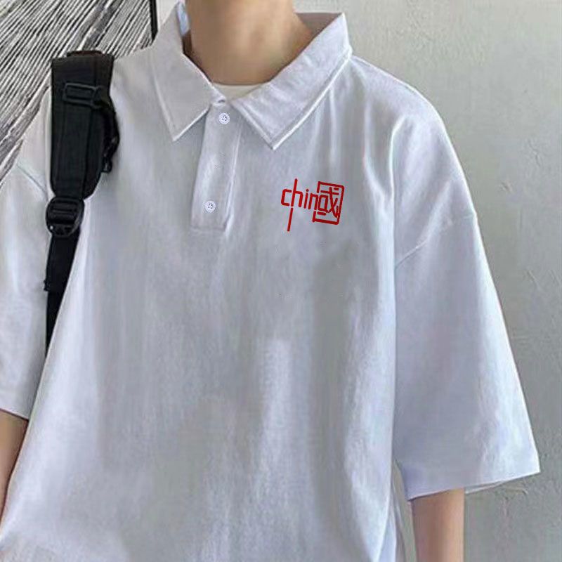 男士短袖polo衫純棉上衣服ins潮牌學生寬鬆韓版時尚百搭情侶裝t恤