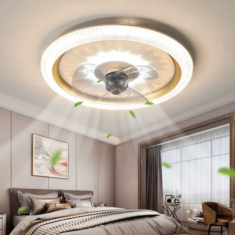 360度摇头卧室风扇灯LED节能吸顶灯新款客厅餐厅静音吊灯风扇一体