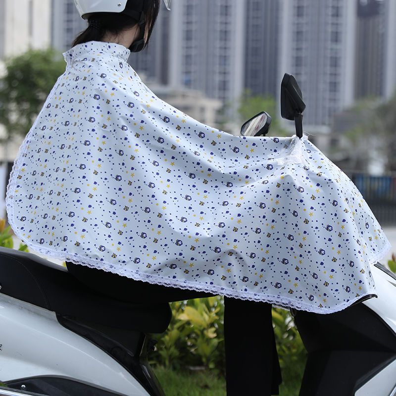 Motorcycle riding sun protection clothing lengthened and thickened outdoor driving sun protection clothing women's summer long shawl battery car cloak