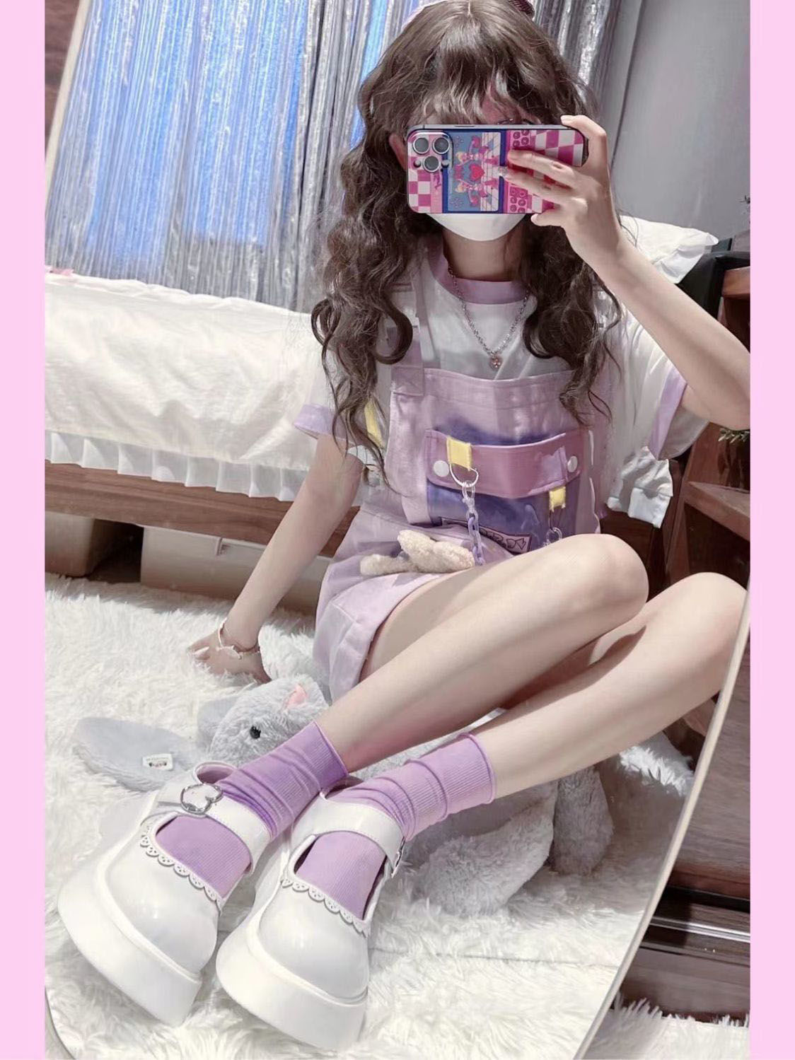 Two-piece suit/one-piece summer dress college style sweet suspenders casual pants short pants fried street all-match short-sleeved T-shirt female