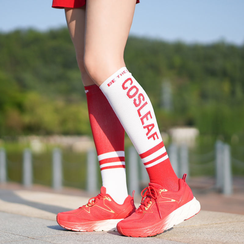 范斯蒂克压缩袜女专业马拉松压力袜长筒运动健身跑步瑜伽袜子